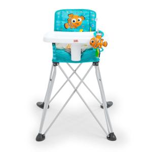 Bright Starts by Summer Pop ‘n Dine SE Highchair, Sweet Life Edition, Aqua Sugar Color – Portable Space Saver High Chair for Indoor/Outdoor Dining with Fast, Easy, for 6 Months – 45 Pounds(Nemo)