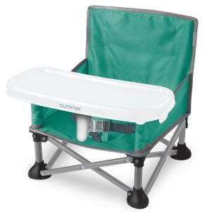 Ford Bronco Pop ‘N Sit Portable Booster Chair by Bright Starts, Floor Seat, Indoor/Outdoor Use, Compact Fold, Area 51 Color, 6 Mos – 3 Yrs(Teal & Gray)