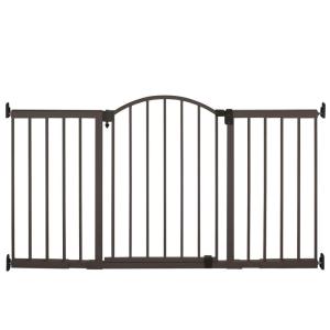 Ingenuity Decorative Extra Wide Baby Gate & Dog Gate, 44″-72″ Wide, 36″ Tall, Hardware or Pressure Mounted, Install in Hallways, Bottom of Stairs, or Large Openings – Bronze