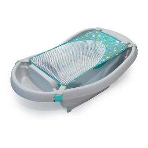 Ingenuity Room to Soak 4-in-1 Baby Bath Tub, Newborn to Toddler, Adjustable Full Coverage Sling, Supportive Seat, Includes 2 Pour & Rinse Cups, Easy Release Drain Plug, 0M+(Teal)