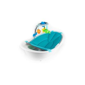 Ingenuity Room to Soak 4-in-1 Baby Bath Tub, Newborn to Toddler, Adjustable Full Coverage Sling, Supportive Seat, Includes 2 Pour & Rinse Cups, Easy Release Drain Plug, 0M+(Blue)