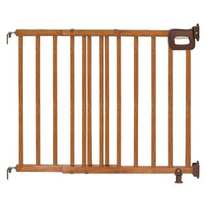 Ingenuity Wood Banister & Stair Safety Pet and Baby Gate, 32″-48″ Wide, 33″ Tall, Install Banister to Banister or Wall, or Wall to Wall in Doorway or Stairway, Banister and Hardware Mounts – Cherry(Oak)