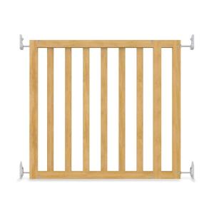 Ingenuity Wood Banister & Stair Safety Pet and Baby Gate, 32″-48″ Wide, 33″ Tall, Install Banister to Banister or Wall, or Wall to Wall in Doorway or Stairway, Banister and Hardware Mounts – Cherry(Natural)