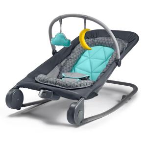 Summer Infant 2-in-1 Bouncer & Rocker Duo (Gray and Teal) Convenient and Portable Rocker and Bouncer for Babies Includes Soft Toys and Soothing Vibrations(Gray and Teal)