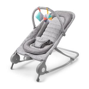 Summer Infant 2-in-1 Bouncer & Rocker Duo (Gray and Teal) Convenient and Portable Rocker and Bouncer for Babies Includes Soft Toys and Soothing Vibrations(Light Gray Tweed)