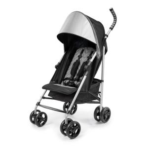 Summer Infant 3Dlite ST Convenience Stroller, Black & Gray – Lightweight Stroller with Steel Frame, Large Seat Area, Multi-Position Recline, Storage Basket – for Travel and More(Gray/Black)
