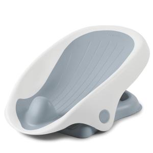 Summer Infant Clean Rinse Baby Bath Seat, Soft Support for Use on the Counter, Sink, or Bathtub, 3 Reclining Positions, Quick-Dry, Use from Birth to Sitting Up – Gray