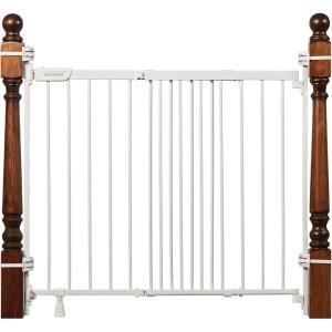 Summer Infant Metal Banister & Stair Safety Baby Gate, 31′-46′ Wide, 32.5′ Tall, Banister & Wall Mount, Black(White)