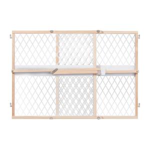 Summer Infant Secure Pressure Mount Wood & Plastic Baby Gate, Natural Hardwood Finish – 24” Tall, Fits Openings up to 27.5” to 42” Wide, Baby and Pet Gate for Doorways(Natural Wood)