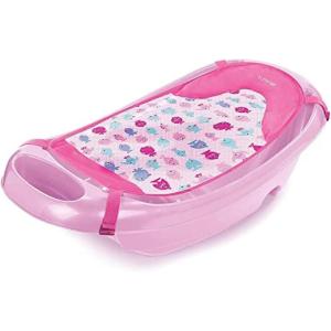Summer Infant Splish ‘n Splash 3-Stage Tub for Newborn to Toddler (Aqua) – Includes Fabric Sling, Cushioned Support, Parent Assist Tray, and Drain Plug(Pink)
