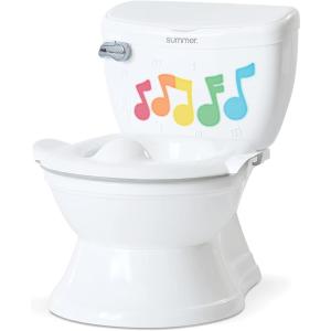 Summer My Size Potty Lights and Songs Transitions, White – Realistic Potty Training Toilet with Interactive Handle that Plays Music for Kids, Removable Potty Topper/Pot, Wipe Compartment, Splash Guard(White w/ Musical Flush)