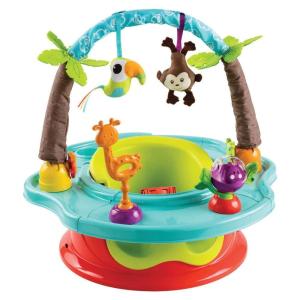 Summer by Bright Starts Deluxe SuperSeat, Wild Safari, Fun Baby Seat for Sitting Up, Playtime, and Meals, Ages 4 Months to 4 Years(Wild Safari)