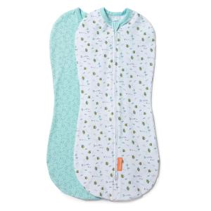 SwaddleMe by Ingenuity Compression Baby Swaddle Pod, Two-Way Zipper for Easy Diaper Changes, Improves Sleep & Calms Startle Reflex, 0-2 Months, 1.0 TOG, 2-Pack – Little Bees(Little Bees)