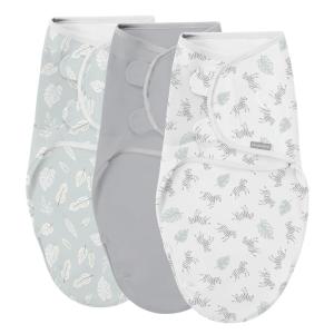 SwaddleMe by Ingenuity Easy Change Baby Swaddle in Size Small/Medium, 0-3 Months, 7-14 Pounds, 3-Pack with Easy Change Zipper – Peekaboo Panda(Zebra Botanical)