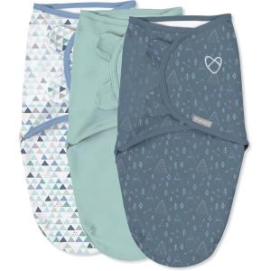 SwaddleMe by Ingenuity Original Swaddle with Easy-Change, 100% Cotton, Improves Sleep & Calms Startle Reflex, 3-6 Months, 3-Pack – Dino Time(Mountaineer)