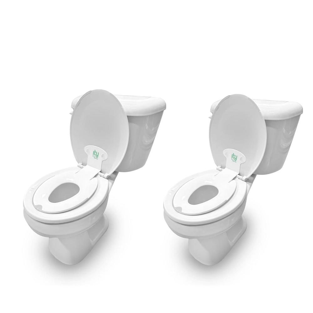 imageIngenuity ity by Ingenuity Flip ampamp Sit Potty Seat White  Easy to Set Up ampamp Remove Potty Training Seat That Attaches to Adult Toilet SeatFlip  Sit Potty Seat 2pk