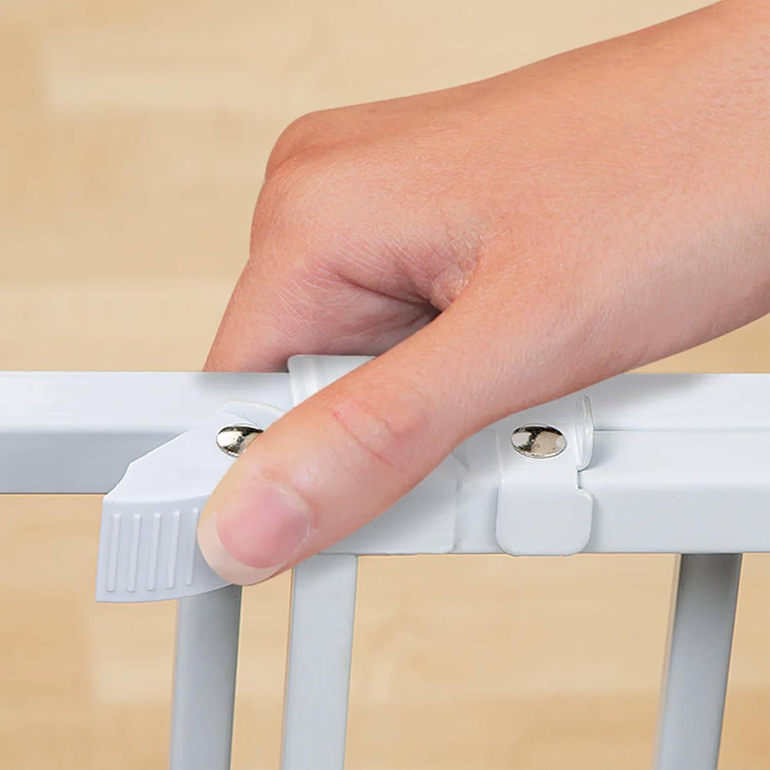 imageSummer Infant Top of Stairs Simple to Secure Metal Baby Gate White Metal Finish 30 Tall Fits Openings up to 29 to 42 Wide Baby and Pet Gate for Doorways and Stairways