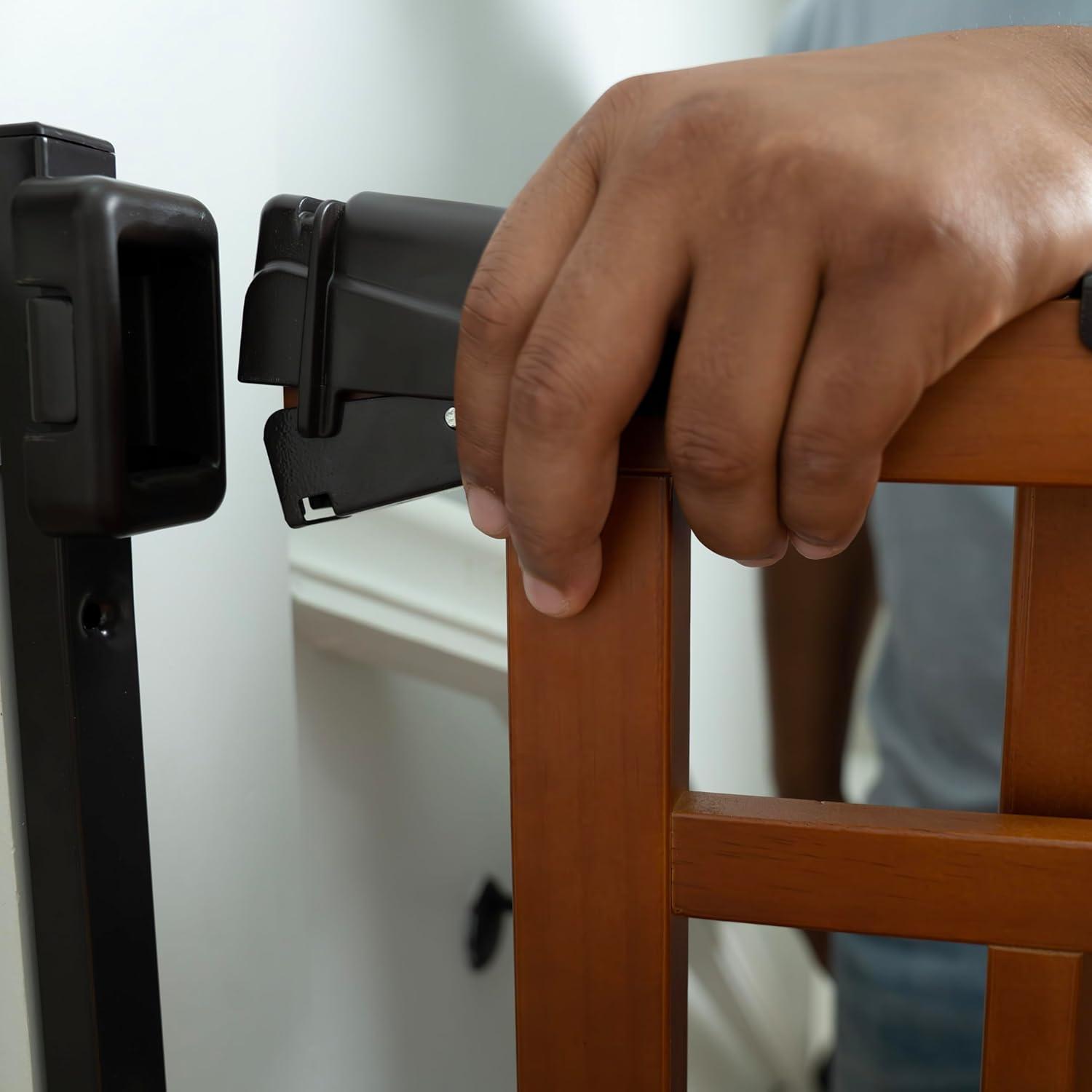 imageSummer Infant Wood Banister ampamp Stair Safety Pet and Baby Gate 32quot48quot Wide 33quot Tall Install Banister to Banister or Wall or Wall to Wall in Doorway or Stairway Banister and Hardware Mounts OakOak