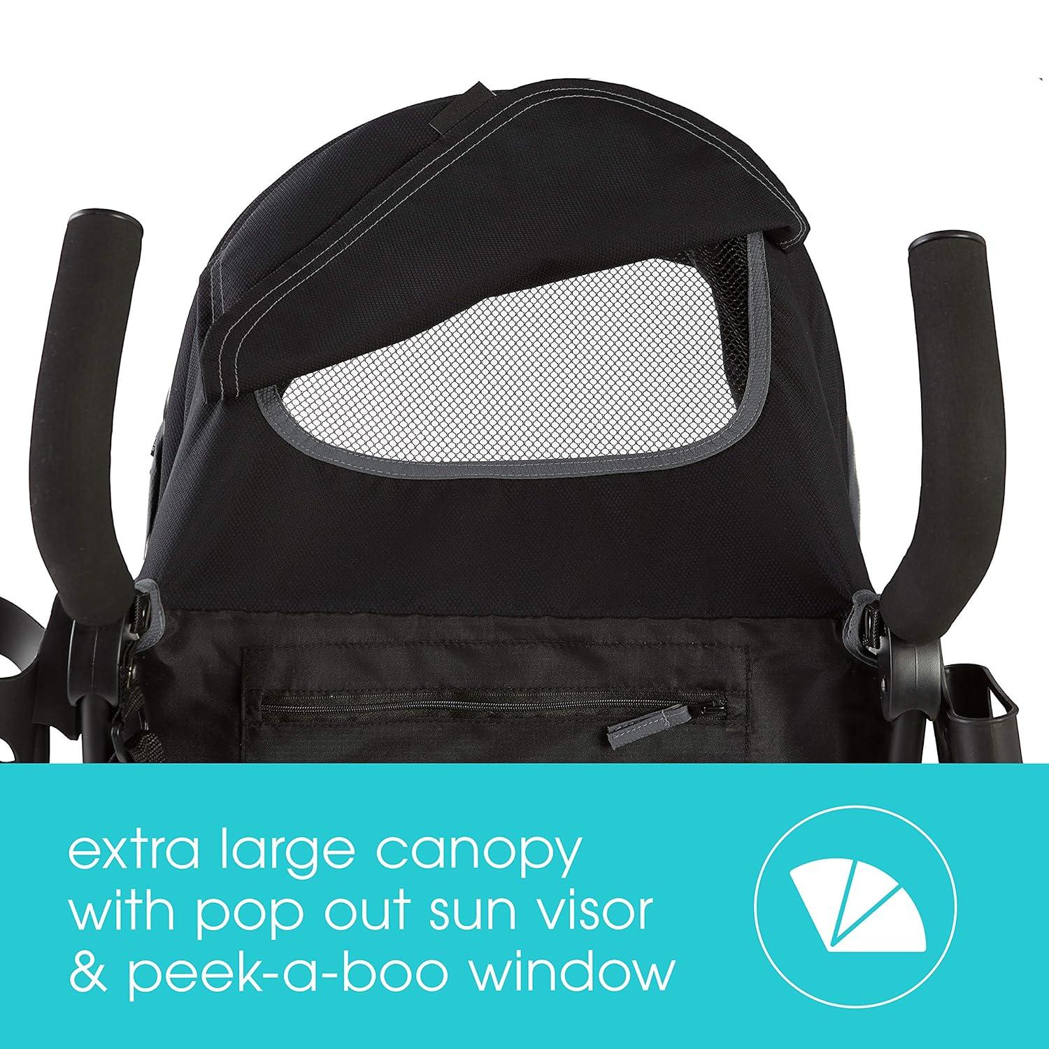 imageSummer Infant 3Dlite Convenience Stroller PinkMatte Black Lightweight Umbrella Stroller with Oversized Canopy ExtraLarge Storage and Compact FoldMatte Black