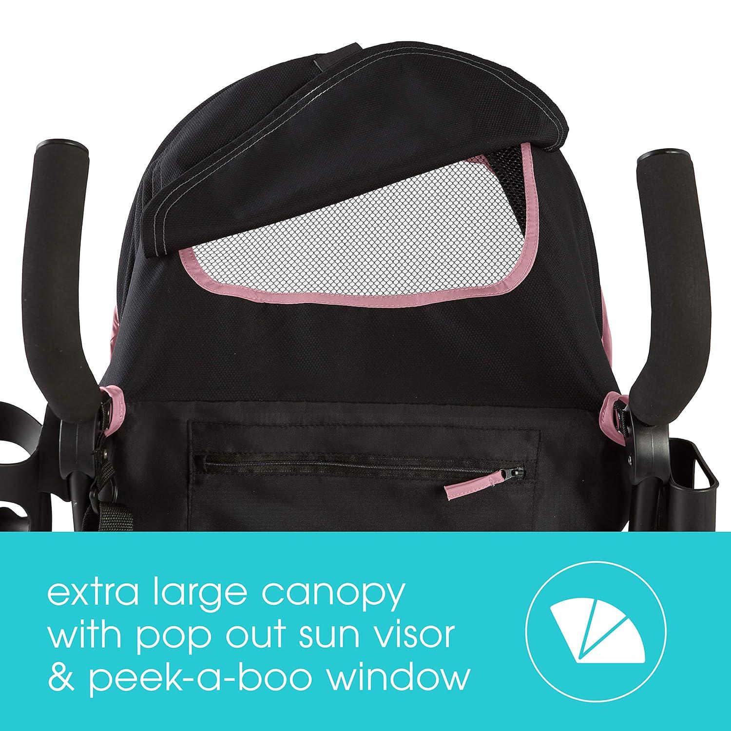 imageSummer Infant 3Dlite Convenience Stroller PinkMatte Black Lightweight Umbrella Stroller with Oversized Canopy ExtraLarge Storage and Compact FoldPinkMatte Black