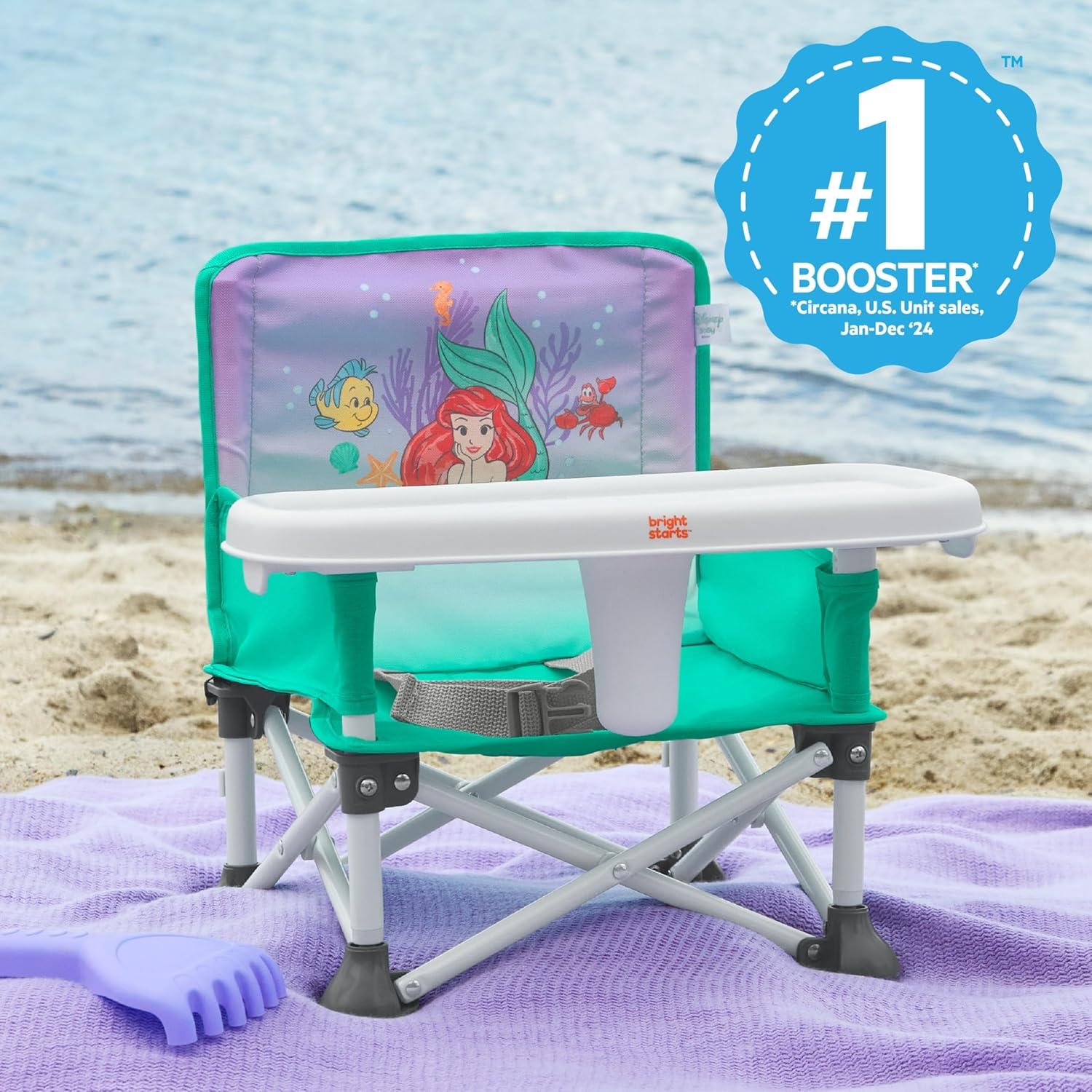 imageSummer by Bright Starts Pop N Sit Portable Booster Chair Floor Seat IndoorOutdoor Use Compact Fold Coral 6 Mos 3 YrsLittle Mermaid