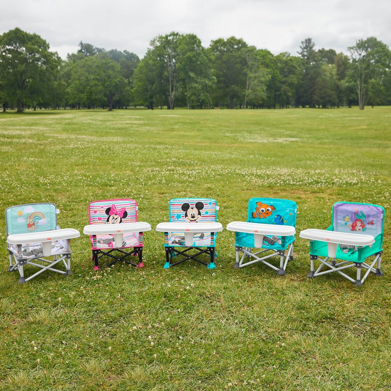 imageSummer by Bright Starts Pop N Sit Portable Booster Chair Floor Seat IndoorOutdoor Use Compact Fold Coral 6 Mos 3 YrsLittle Mermaid