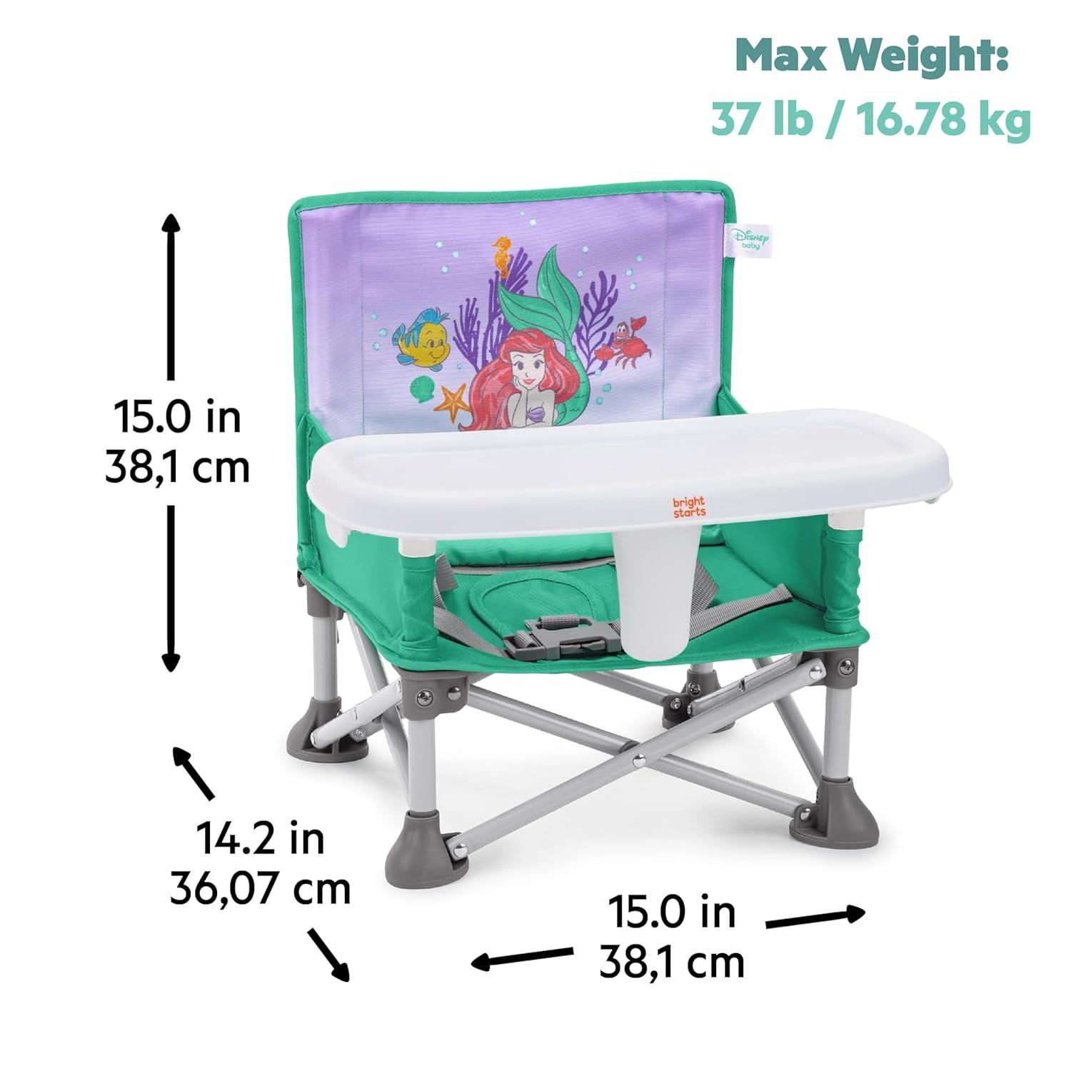 imageSummer by Bright Starts Pop N Sit Portable Booster Chair Floor Seat IndoorOutdoor Use Compact Fold Coral 6 Mos 3 YrsLittle Mermaid