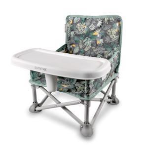 Summer by Bright Starts Pop ‘N Sit Portable Booster Chair, Floor Seat, Indoor/Outdoor Use, Compact Fold, Coral, 6 Mos – 3 Yrs(Jungle Bontanical)