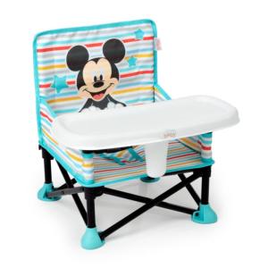 Summer by Bright Starts Pop ‘N Sit Portable Booster Chair, Floor Seat, Indoor/Outdoor Use, Compact Fold, Coral, 6 Mos – 3 Yrs(Mickey)