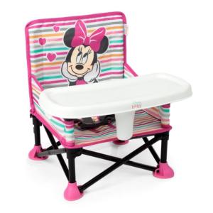 Summer by Bright Starts Pop ‘N Sit Portable Booster Chair, Floor Seat, Indoor/Outdoor Use, Compact Fold, Coral, 6 Mos – 3 Yrs(Minnie)