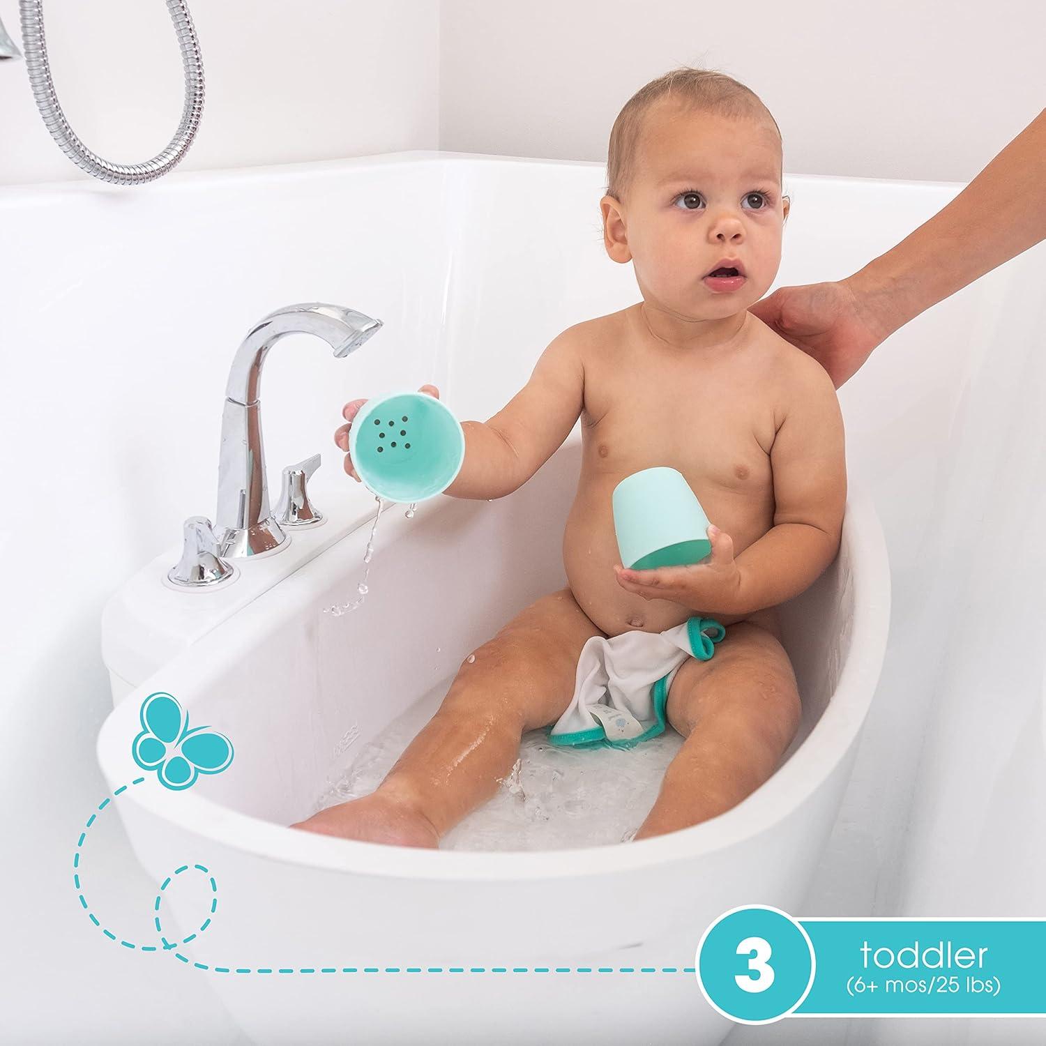 image:imageSummer Infant My Size Tub 4in1 Modern Bathing System for Ages 024 Months Baby Bathtub Includes Soft Support PullDown Sprayer and Removable Water Tank Rinse and Pour Cups and Drain Plug