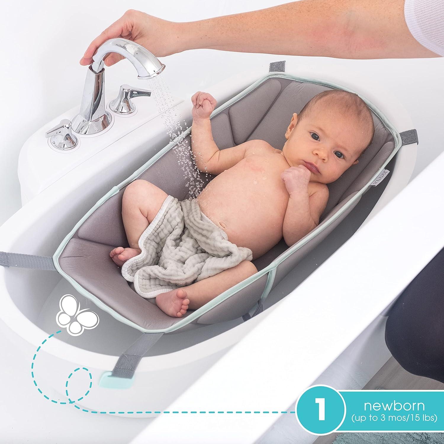 image:imageSummer Infant My Size Tub 4in1 Modern Bathing System for Ages 024 Months Baby Bathtub Includes Soft Support PullDown Sprayer and Removable Water Tank Rinse and Pour Cups and Drain Plug
