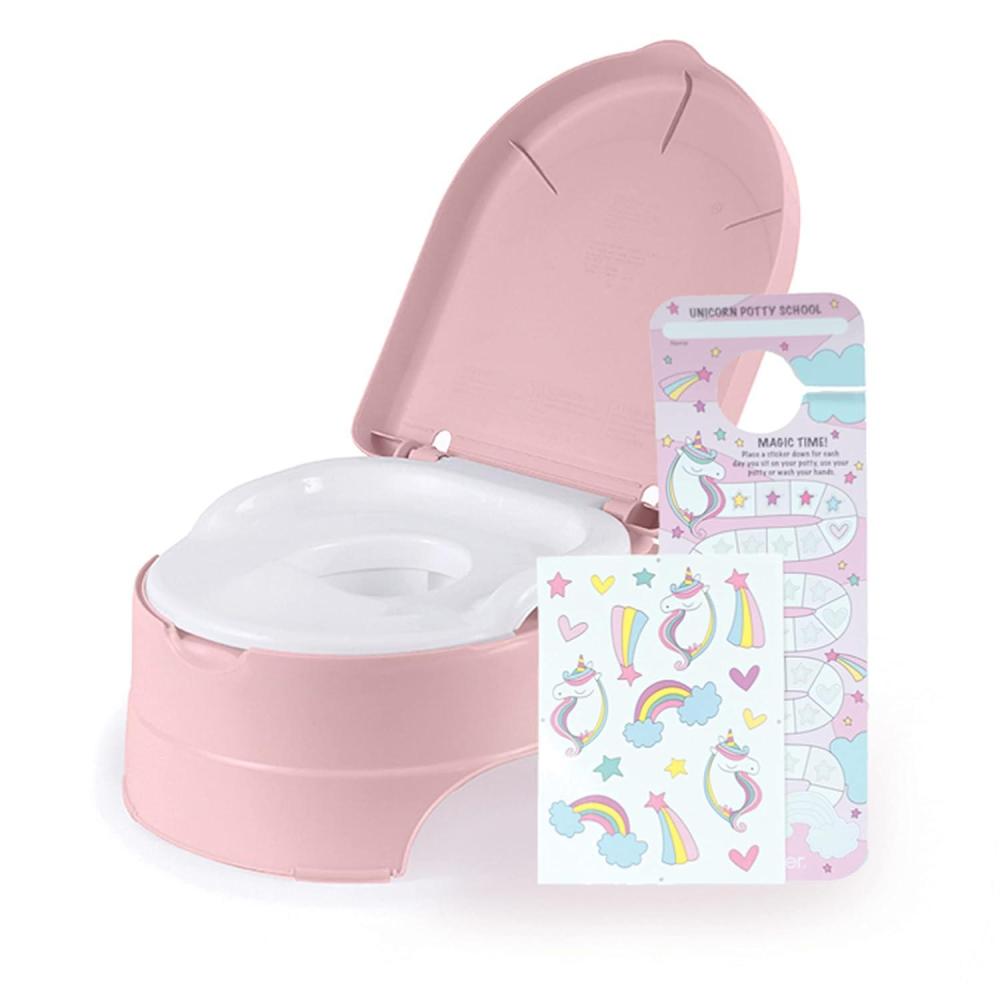 image:imageSummer Infant My Fun Potty Rewards Pink3Stage Potty Training ToiletIncludes Colorful Stickers and Training Chart Removable Training Seat NonSlip Rubber Feet and Ability to Convert to Stepstool
